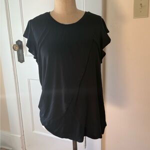 Kindred Bravely Black Ruffle Sleeve Top